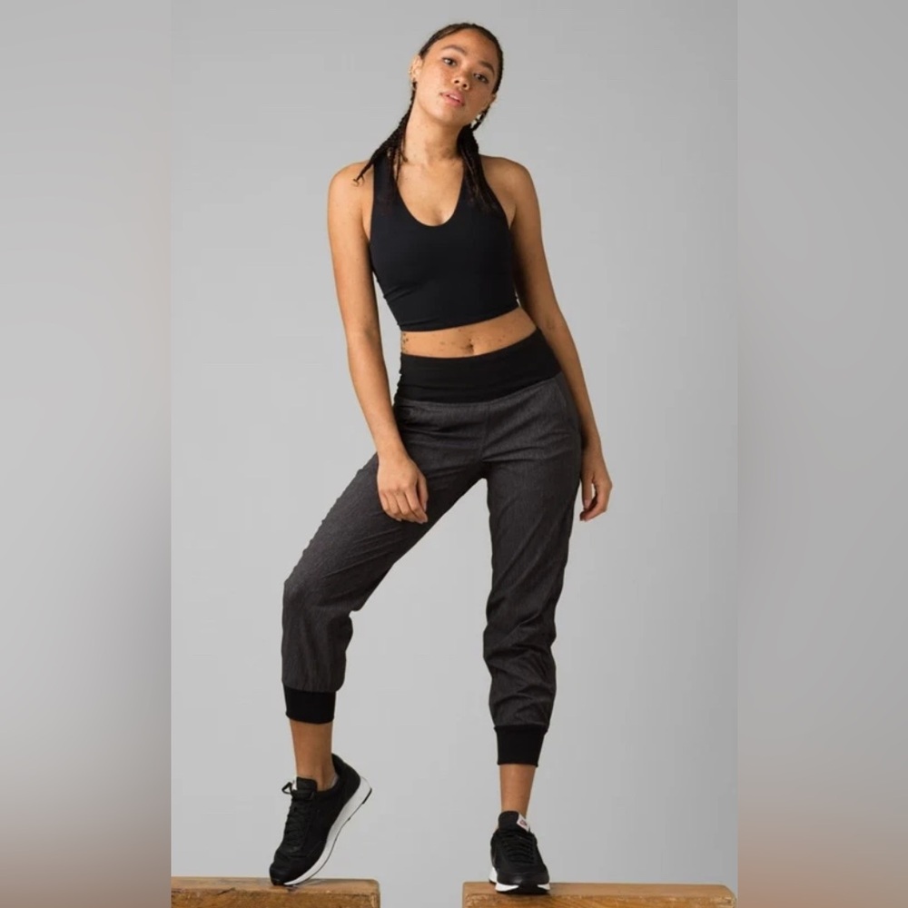 prAna BLACK MID RISE SUMMIT JOGGER PANTS SZ XSmall